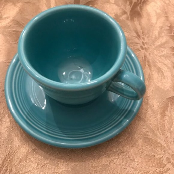 Fiesta Duck Egg Blue Tea Cup and Saucer - Picture 3 of 4